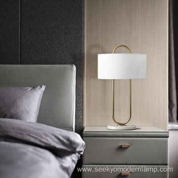 Oval line lamp body fabric lampshade table lamp